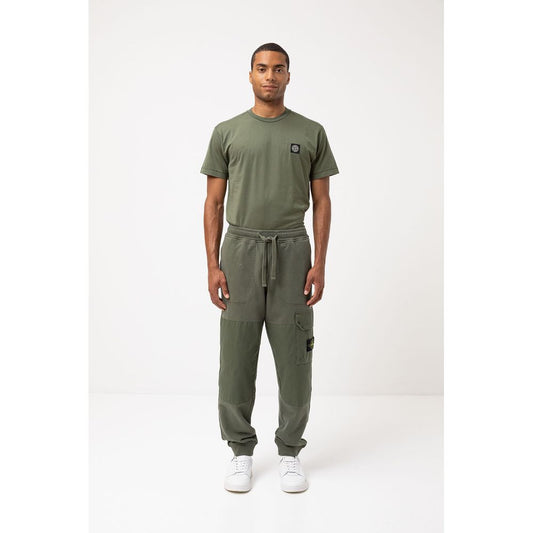 Stone Island – Grüne Trainingshose aus Baumwolle für Herren