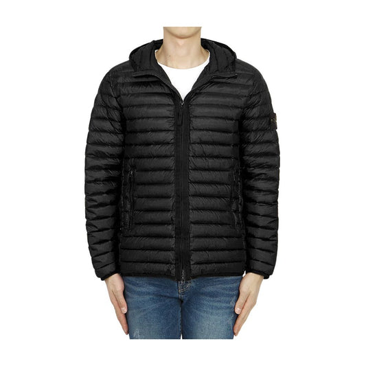 Schwarze Nylonjacke von Stone Island