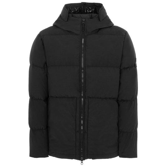 Schwarze Nylonjacke von Stone Island