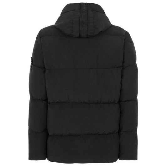 Schwarze Nylonjacke von Stone Island