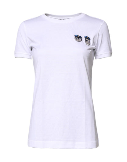Dolce &amp; Gabbana Weißes #DGFamily Baumwoll-T-Shirt mit Rundhalsausschnitt