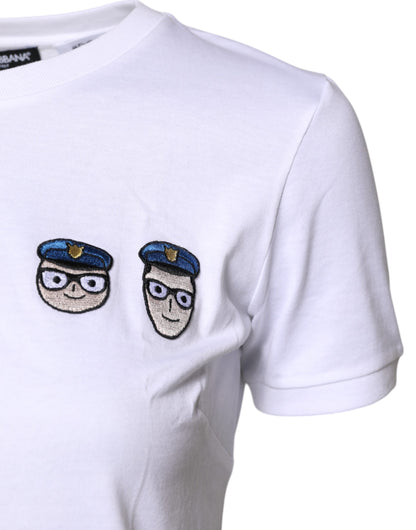 Dolce &amp; Gabbana Weißes #DGFamily Baumwoll-T-Shirt mit Rundhalsausschnitt