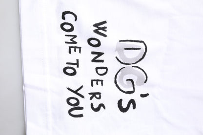 Dolce &amp; Gabbana Weißes, kurzärmliges, bedrucktes Jersey-T-Shirt