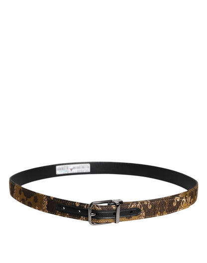 Dolce &amp; Gabbana – Mehrfarbiger Gürtel aus Jacquard-Leder mit Logo-Schnalle