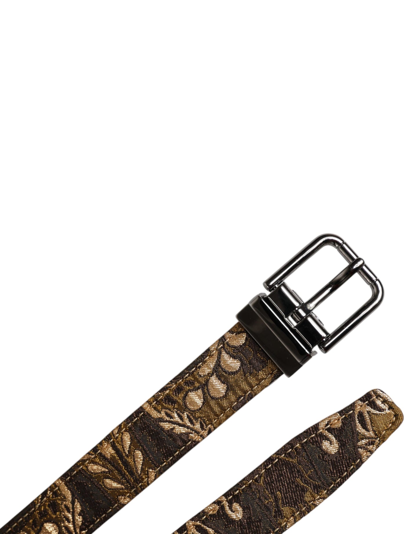 Dolce &amp; Gabbana – Mehrfarbiger Gürtel aus Jacquard-Leder mit Logo-Schnalle
