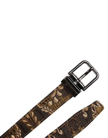 Dolce &amp; Gabbana – Mehrfarbiger Gürtel aus Jacquard-Leder mit Logo-Schnalle