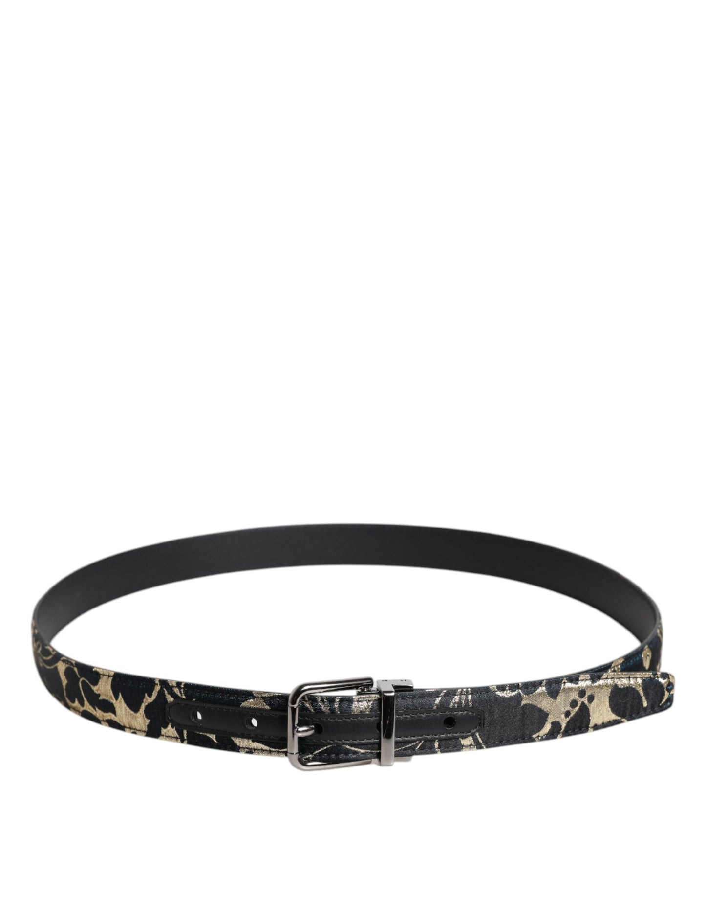 Dolce &amp; Gabbana – Mehrfarbiger Gürtel aus Jacquard-Leder mit Logo-Schnalle