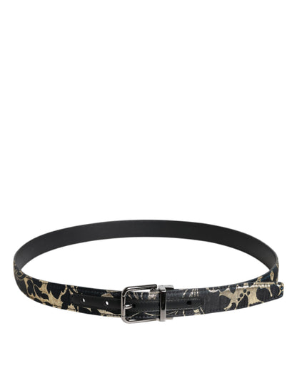 Dolce &amp; Gabbana – Mehrfarbiger Gürtel aus Jacquard-Leder mit Logo-Schnalle