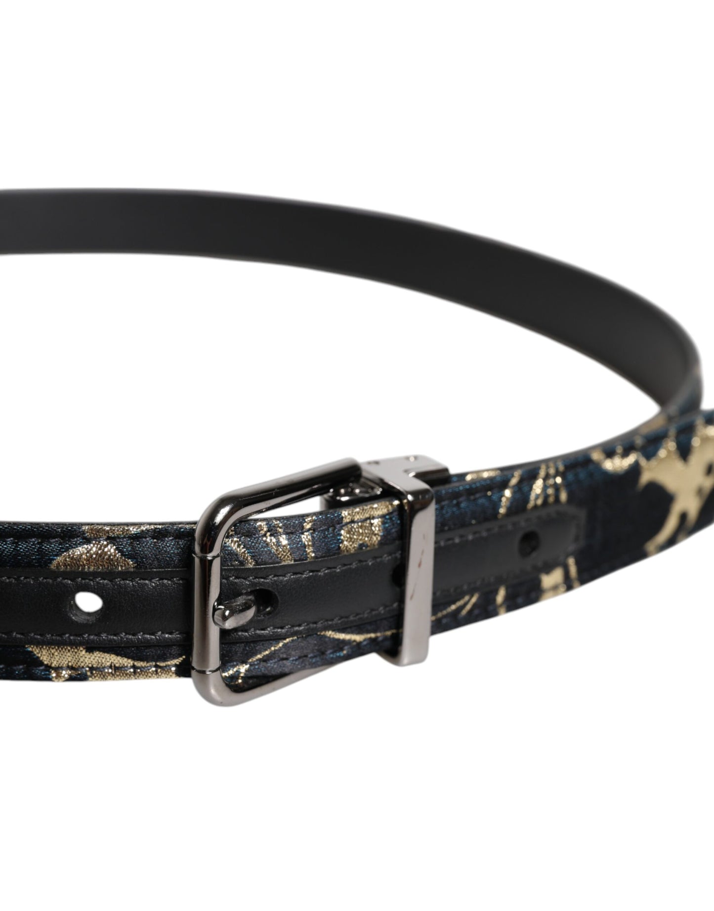 Dolce &amp; Gabbana – Mehrfarbiger Gürtel aus Jacquard-Leder mit Logo-Schnalle