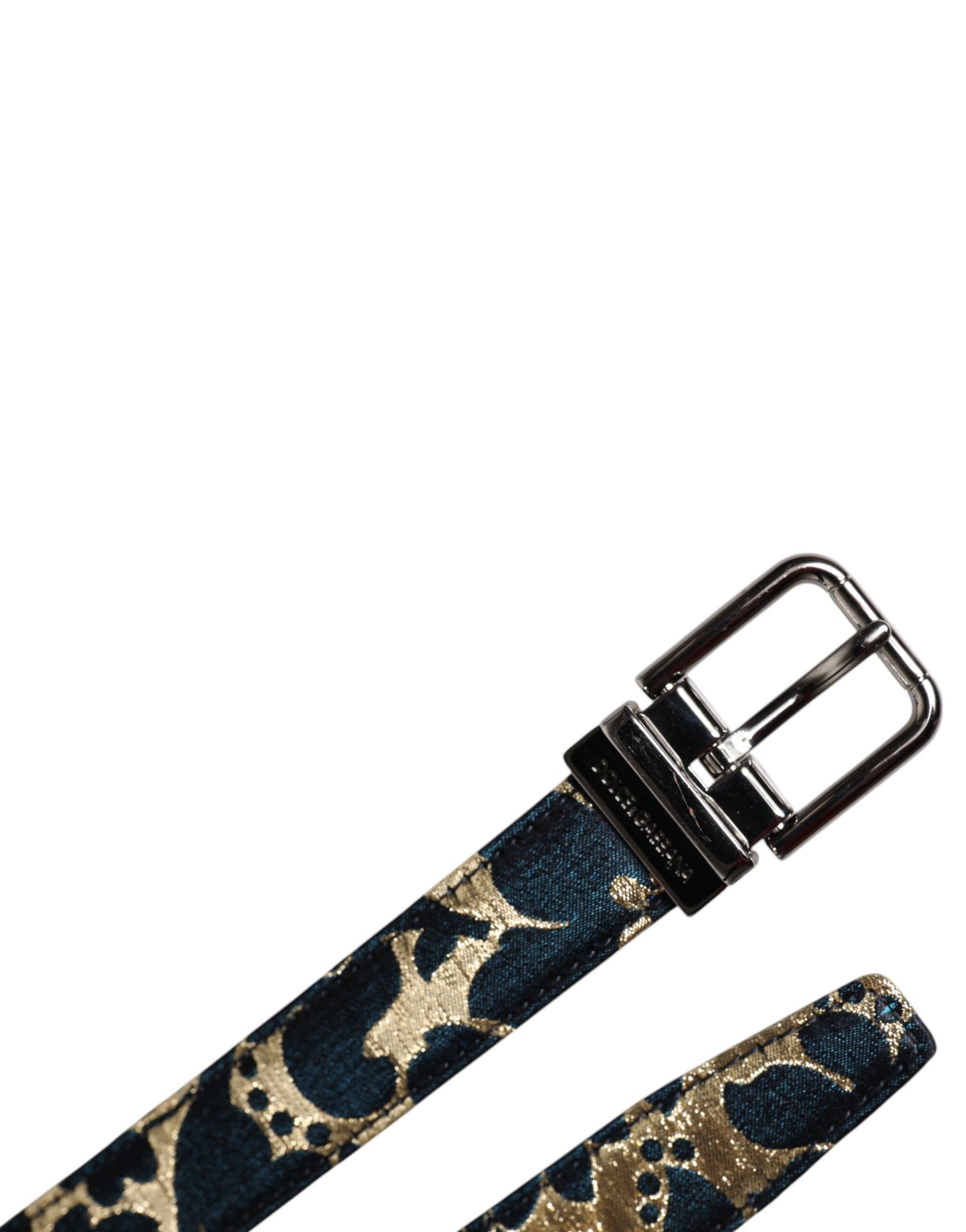 Dolce &amp; Gabbana – Mehrfarbiger Gürtel aus Jacquard-Leder mit Logo-Schnalle
