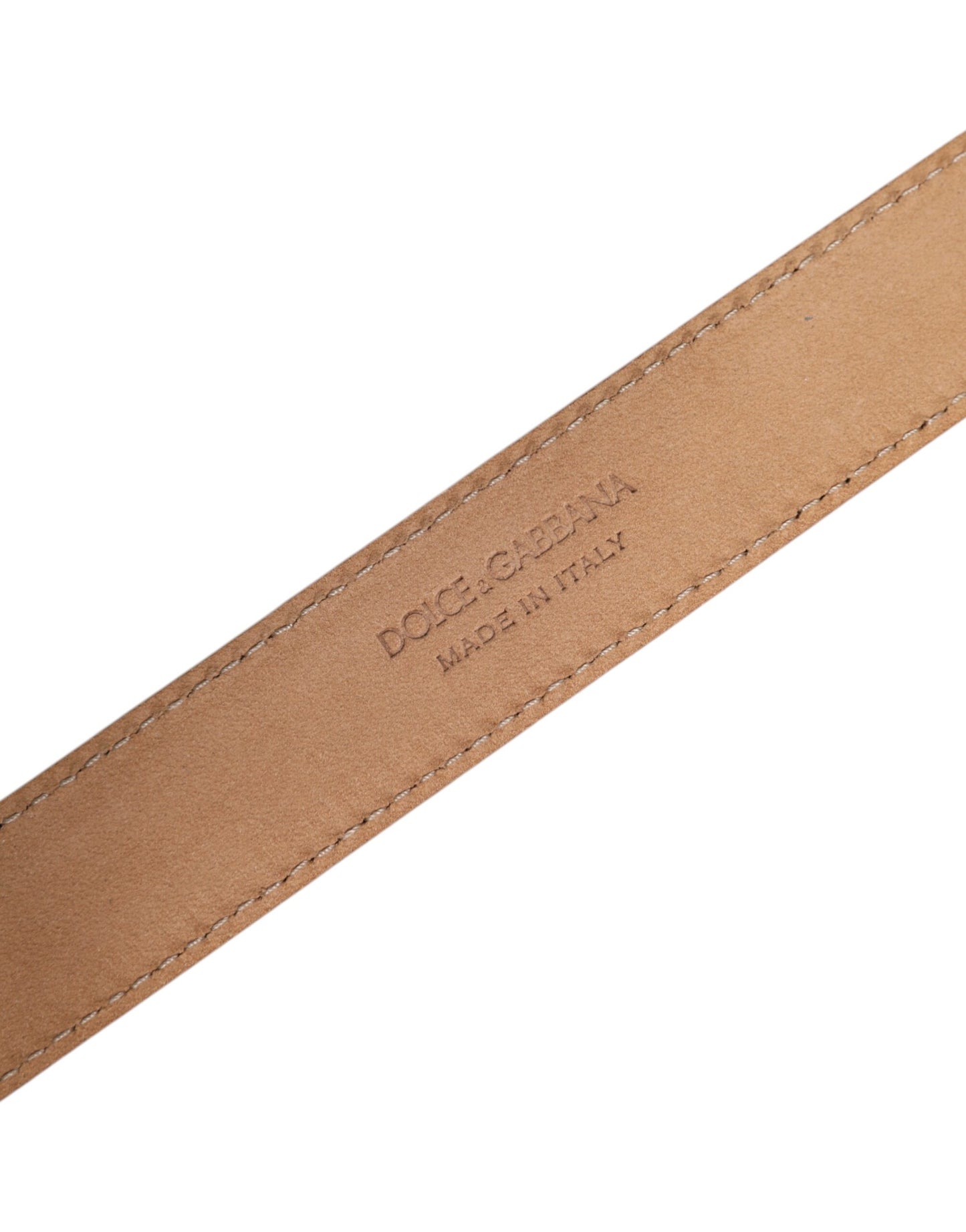 Dolce &amp; Gabbana Metallic-Gelber Ledergürtel mit Metalllogo-Schnalle