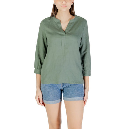 Street One Green Linen Blouse