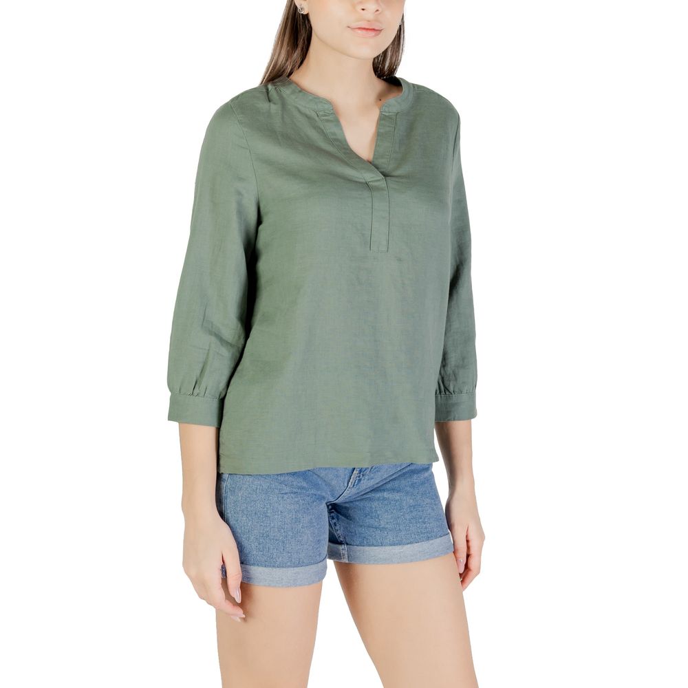 Street One Green Linen Blouse