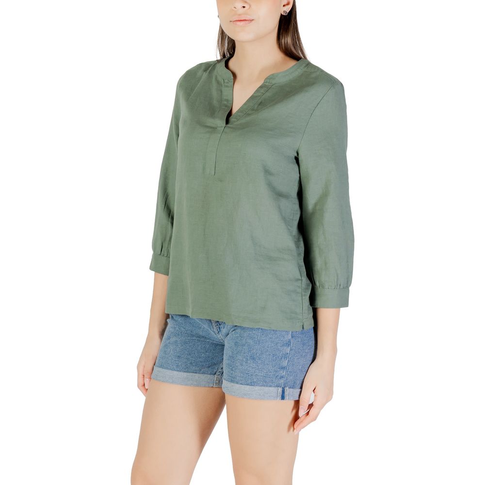 Street One Green Linen Blouse