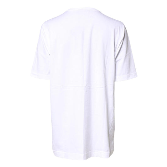 Dolce &amp; Gabbana – Weißes Baumwoll-T-Shirt mit Rundhalsausschnitt und #DGFamily-Print