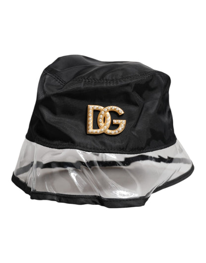 Dolce &amp; Gabbana – Fischerhut aus Nylon und PVC mit DG-Logo in Schwarz