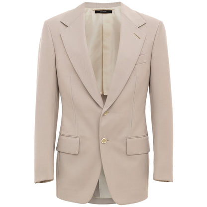 Beigefarbener Anzug und Blazer aus Wolle von Tom Ford