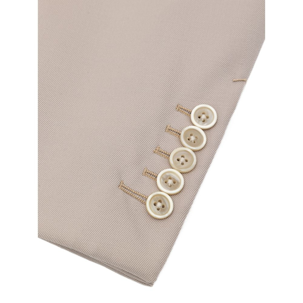 Beigefarbener Anzug und Blazer aus Wolle von Tom Ford