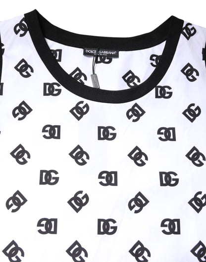 Dolce &amp; Gabbana – Ärmelloses T-Shirt aus weißem Polyester mit DG-Logo