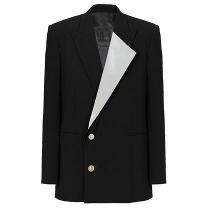 Balmain Black Viscose Men Blazer