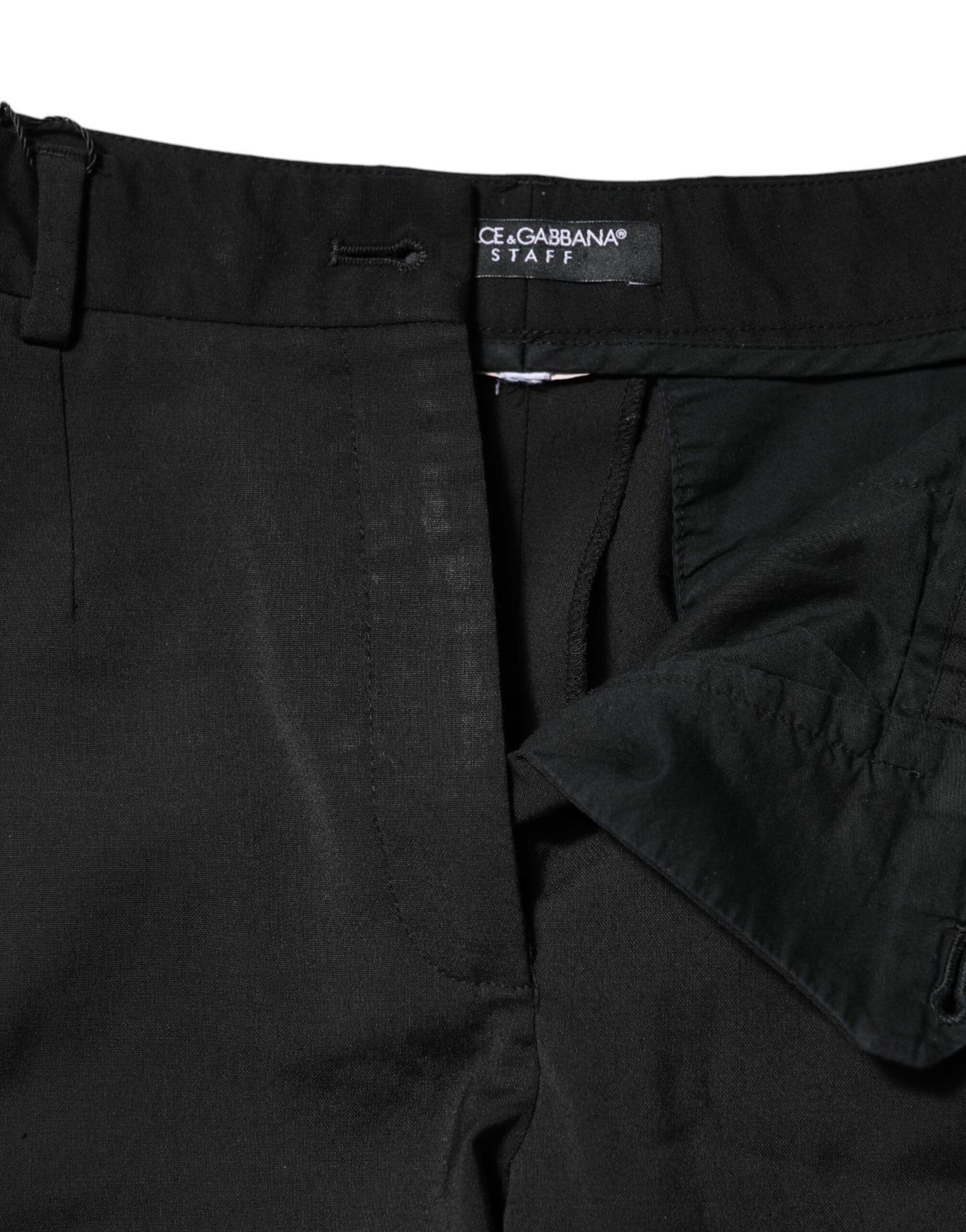 Dolce &amp; Gabbana Schwarze, hoch taillierte, konisch zulaufende STAFF-Hose