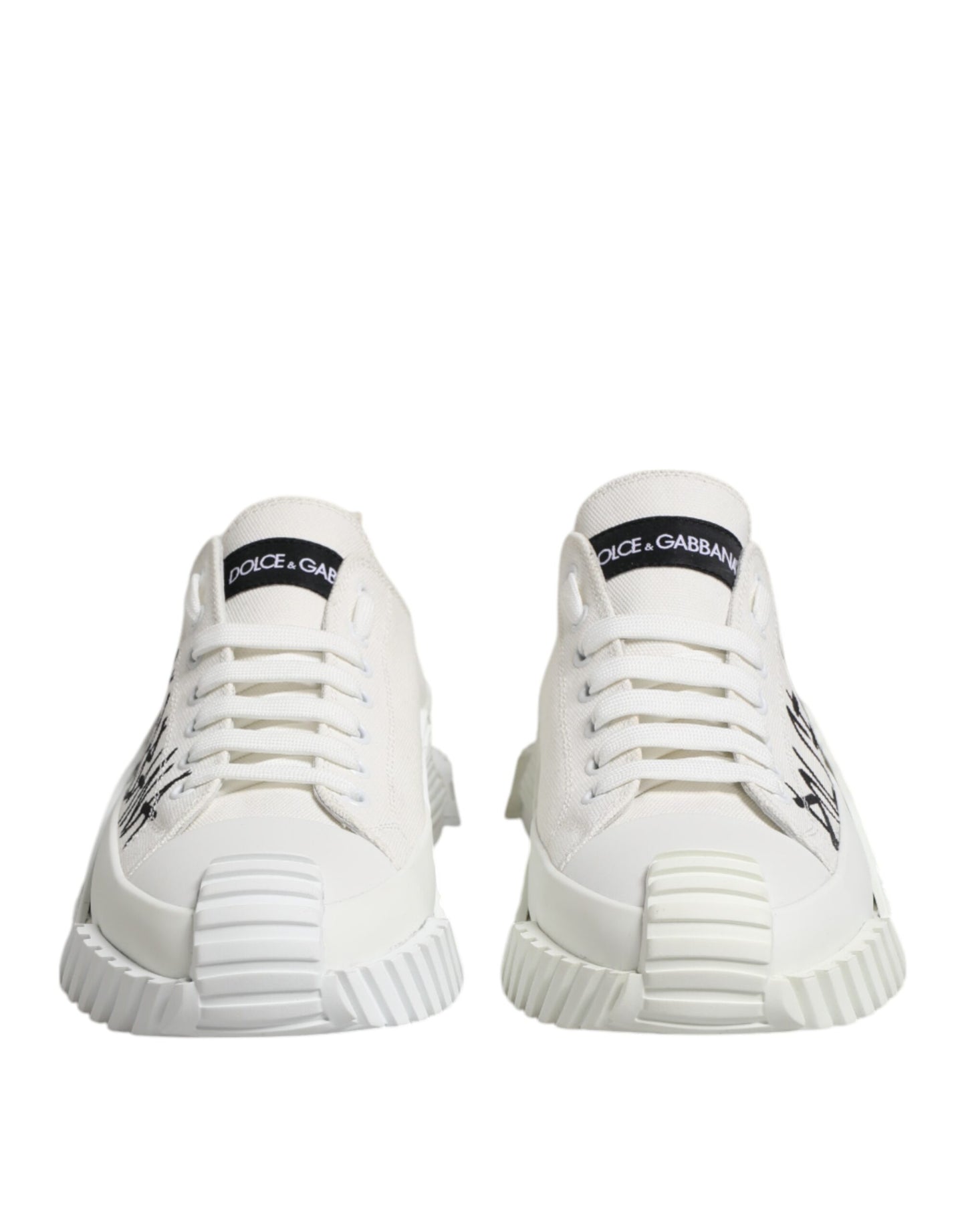 Dolce &amp; Gabbana – Niedrige Sneakers mit Logo-Print in Weiß
