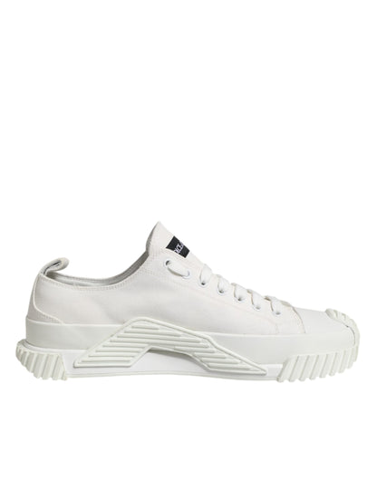 Dolce &amp; Gabbana – Niedrige Sneakers mit Logo-Print in Weiß