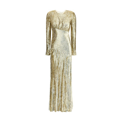 Self-Portrait Langes Kleid aus Goldfaden