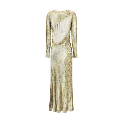 Self-Portrait Langes Kleid aus Goldfaden