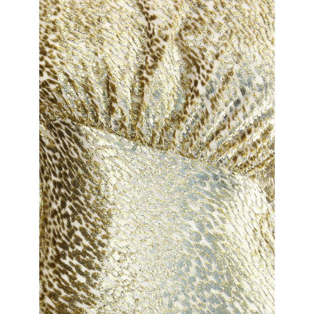 Self-Portrait Langes Kleid aus Goldfaden