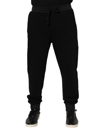 Dolce &amp; Gabbana – Jogginghose mit Krone aus schwarzer Baumwolle