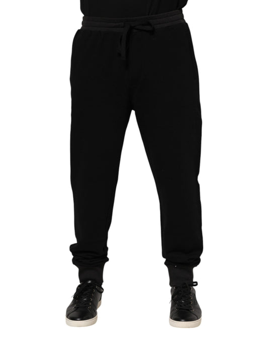 Dolce &amp; Gabbana – Jogginghose mit Krone aus schwarzer Baumwolle