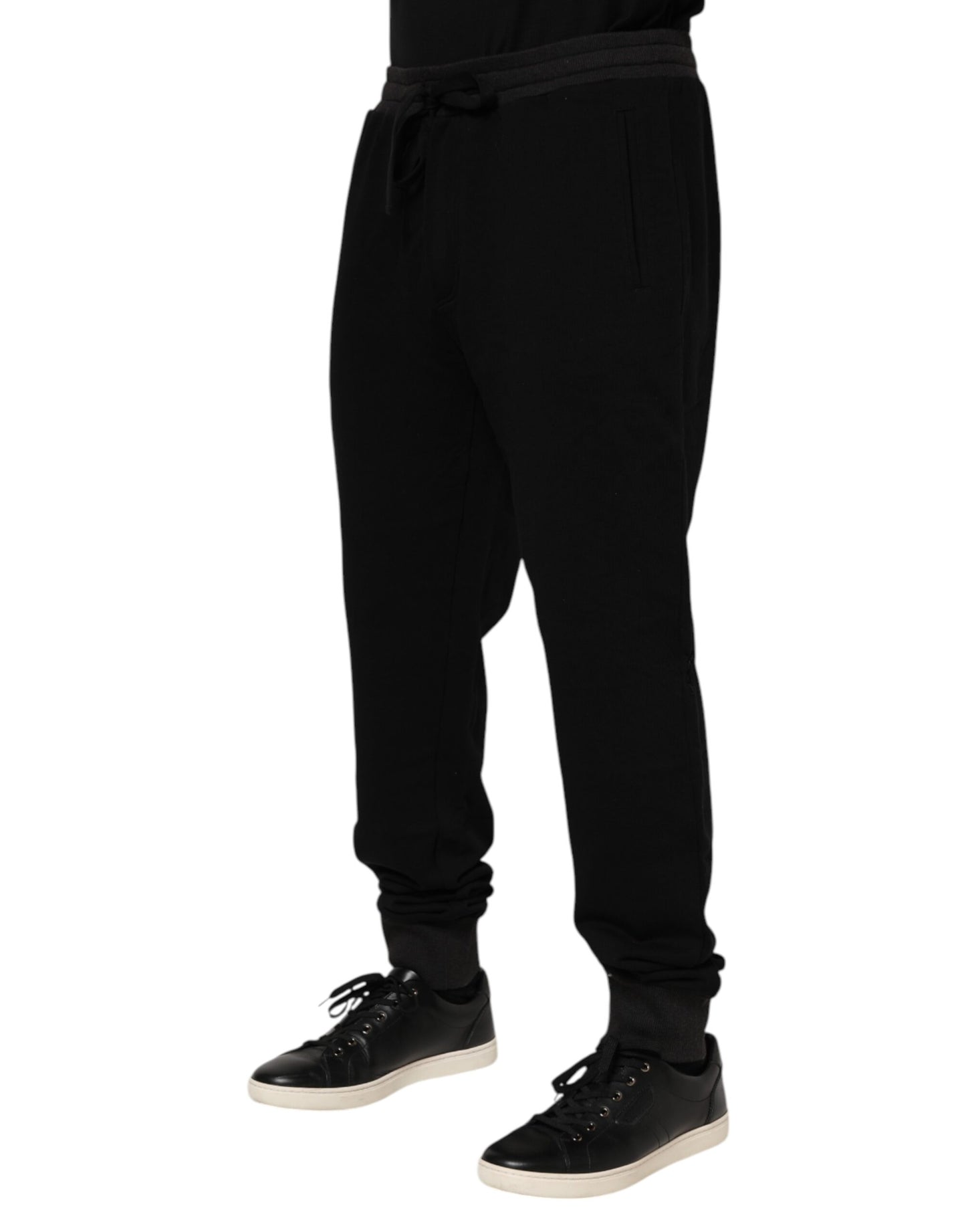 Dolce &amp; Gabbana – Jogginghose mit Krone aus schwarzer Baumwolle