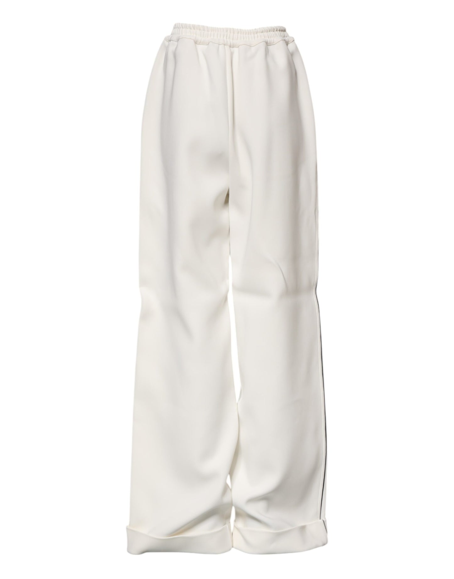 Dolce &amp; Gabbana – Weiße Viskose-Schlupfhose mit weitem Bein 