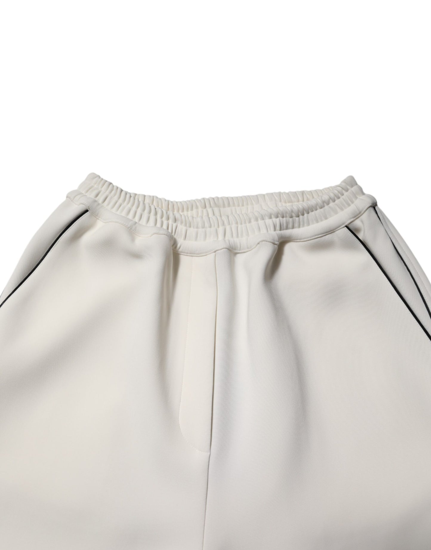 Dolce &amp; Gabbana – Weiße Viskose-Schlupfhose mit weitem Bein 