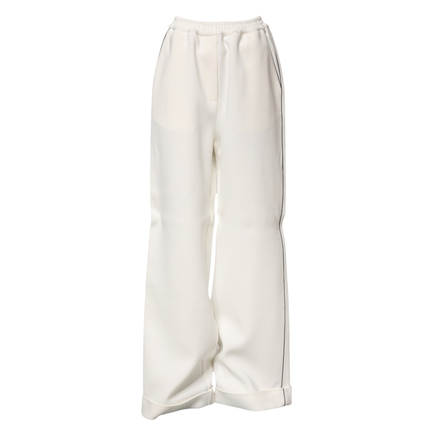 Dolce &amp; Gabbana – Weiße Viskose-Schlupfhose mit weitem Bein 