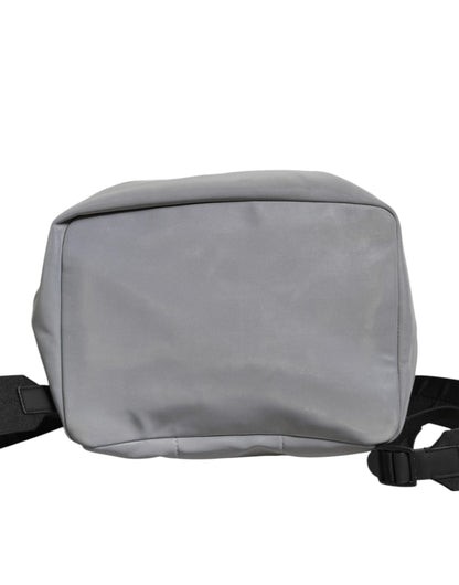 Dolce & Gabbana Gray Palermo Reflector Buckles Drawstring Backpack Bag