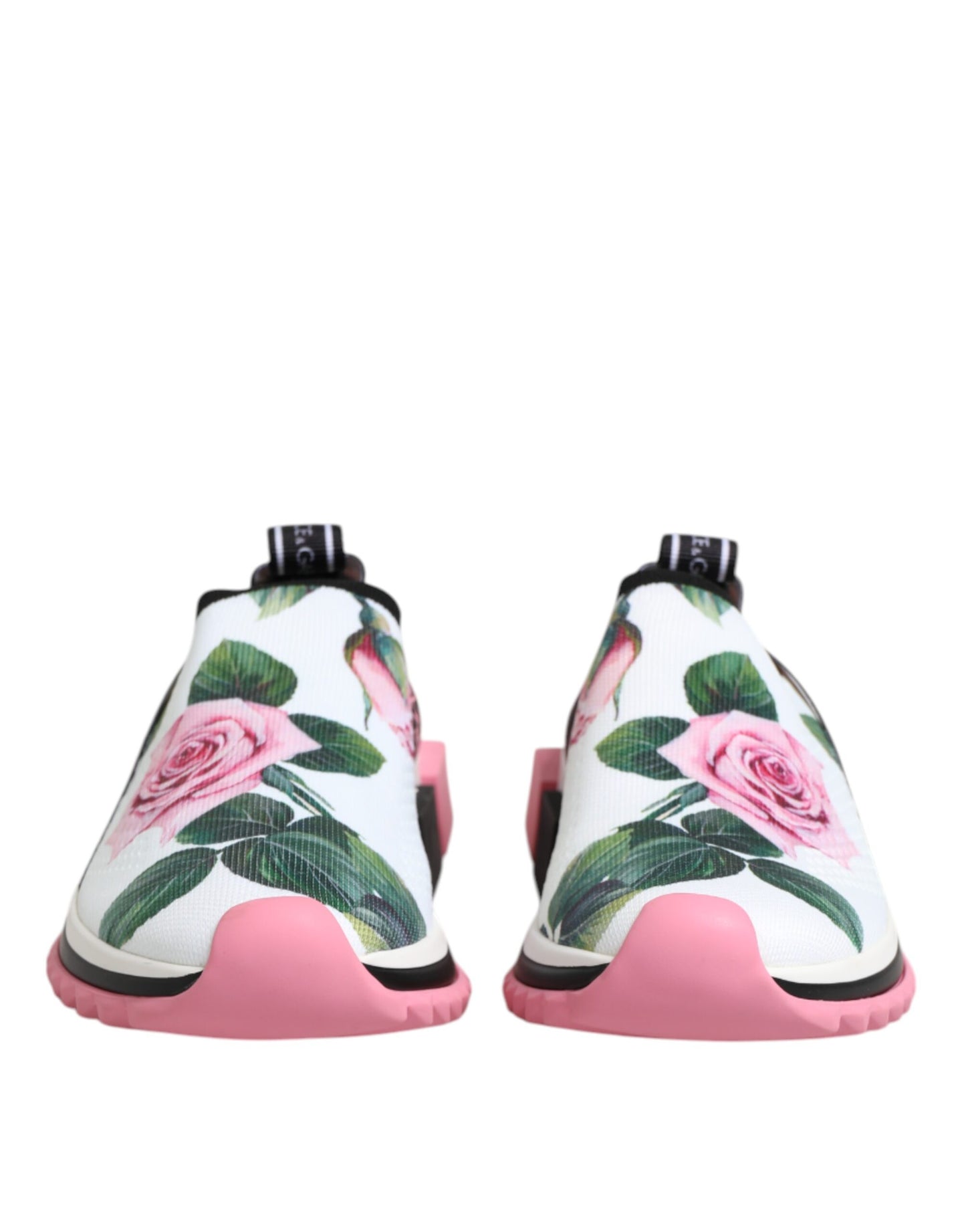 Dolce &amp; Gabbana Sorrento Sneakers mit weißem Rosendruck
