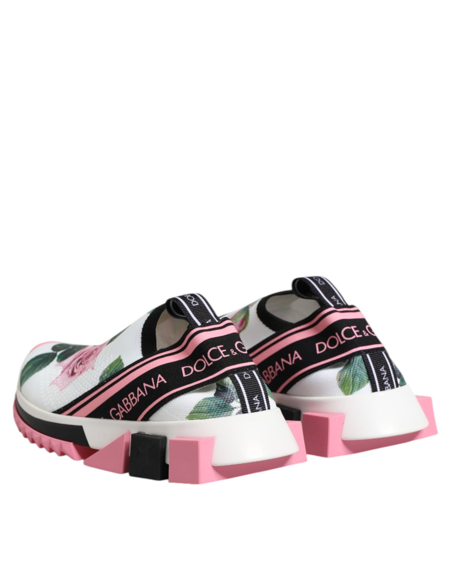 Dolce &amp; Gabbana Sorrento Sneakers mit weißem Rosendruck