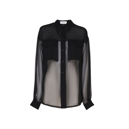 Saint Laurent Seidenkrepp-Musselinhemd