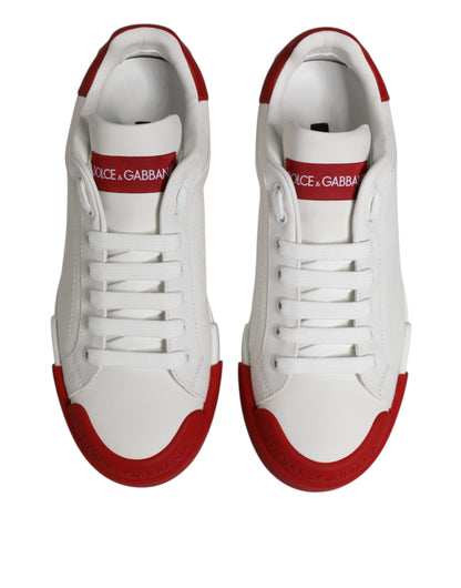 Dolce &amp; Gabbana Weiße Leder DG Logo Low Top Sneakers Schuhe