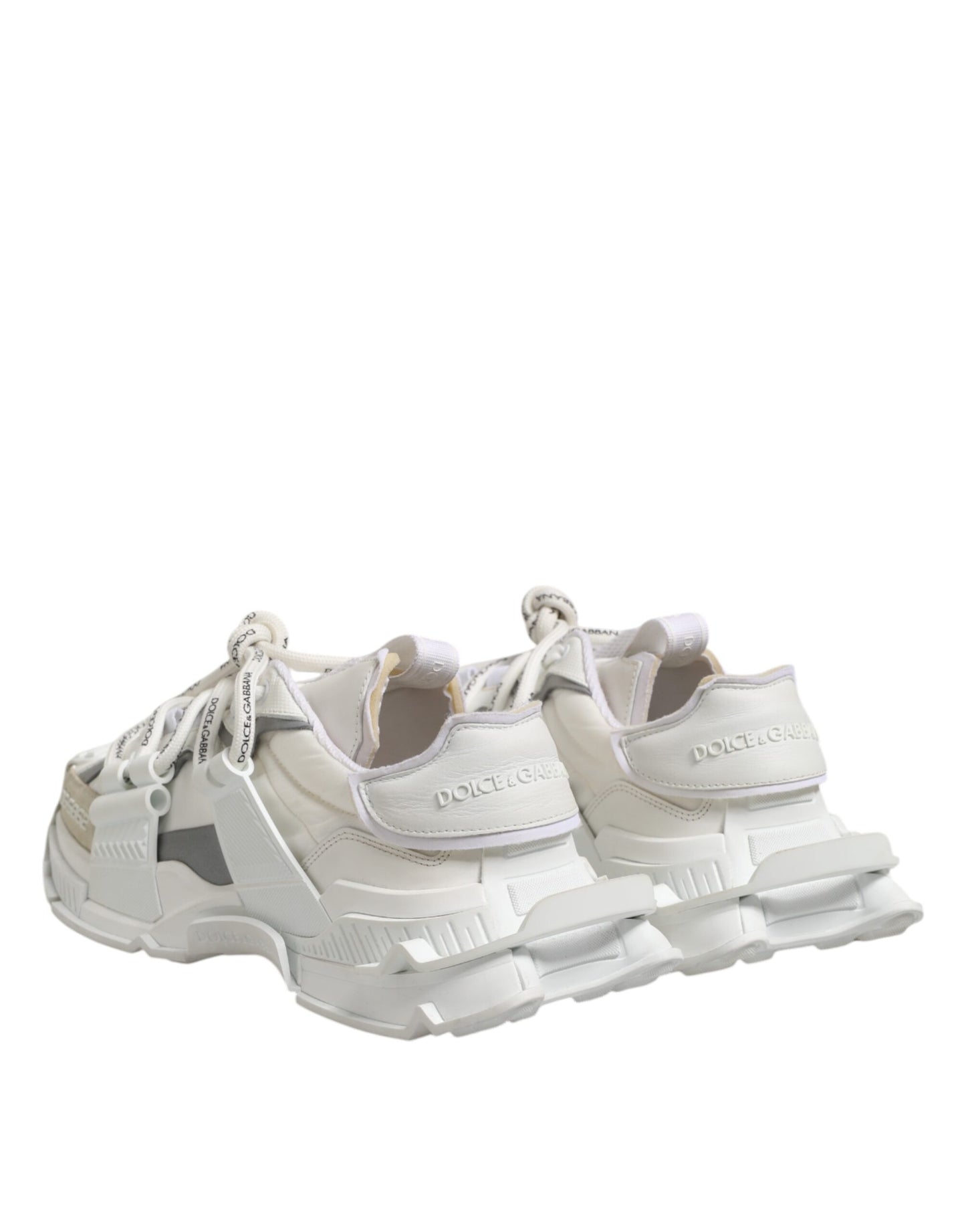 Dolce &amp; Gabbana Weiß Silber Low Top SPACE Herren Sneakers Schuhe
