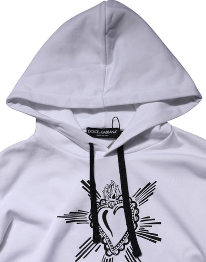 Dolce &amp; Gabbana – Weißes Sweatshirt mit Kapuze „Sacred Heart“