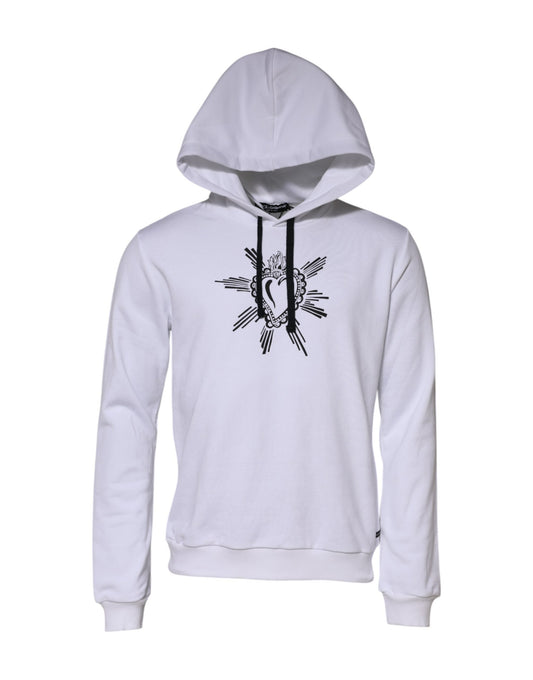 Dolce &amp; Gabbana – Weißes Sweatshirt mit Kapuze „Sacred Heart“