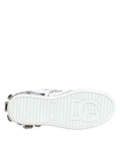 Dolce &amp; Gabbana Weiße Portofino Kristall-Sneakers