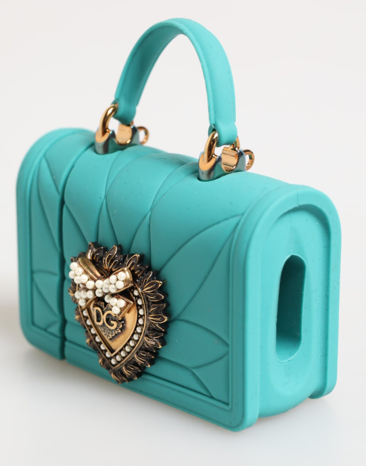 Dolce &amp; Gabbana Türkis Silikon Devotion Herz Cover Tasche Airpods Fall