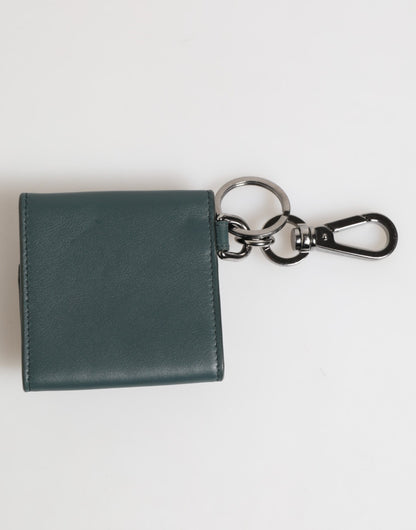 Dolce &amp; Gabbana Dunkelgrünes Leder-Geldbörse mit DG-Logo