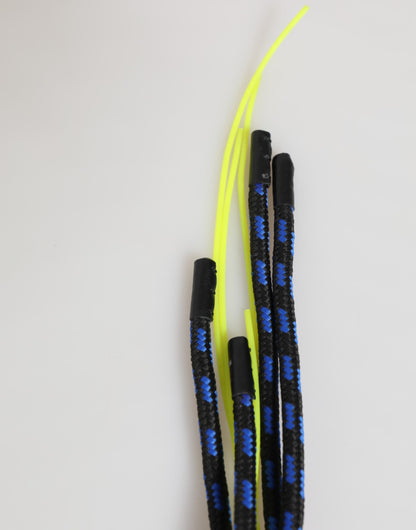 Dolce & Gabbana Blue Yellow Leather Tape String DG Logo Keychain Keyring