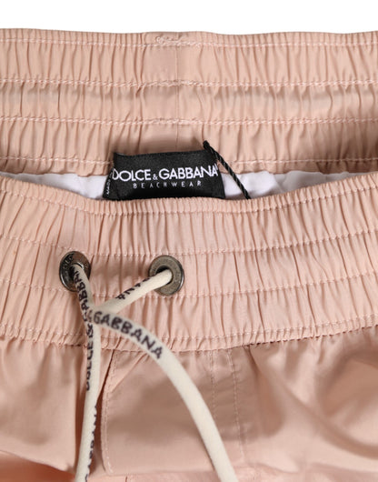 Dolce & Gabbana Pink Drawstring Beachwear Men Shorts Swimwear