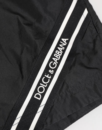 Dolce & Gabbana Black Drawstring Beachwear Men Shorts Swimwear